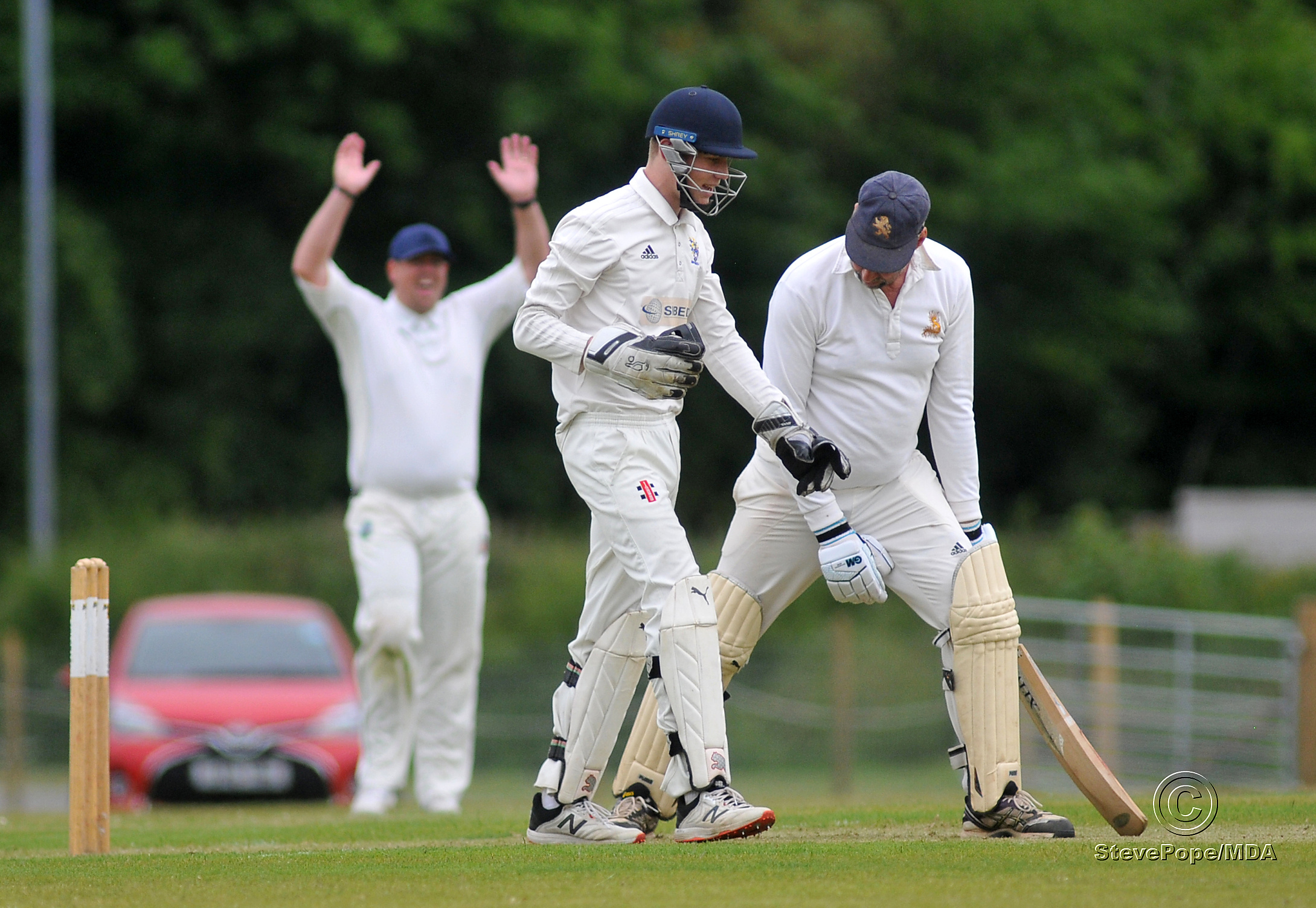 Action from the Devon Cricket League B Division clash between Bovey Tracey second XI and Dartington & Totnes on Saturday.