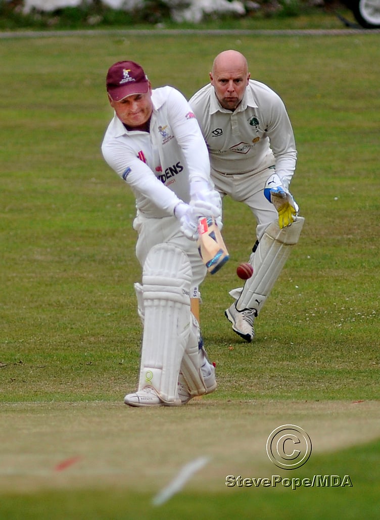 Action from the Devon Cricket League D Division West clash between Ipplepen second XI and Whitchurch Wayfarers on Saturday.