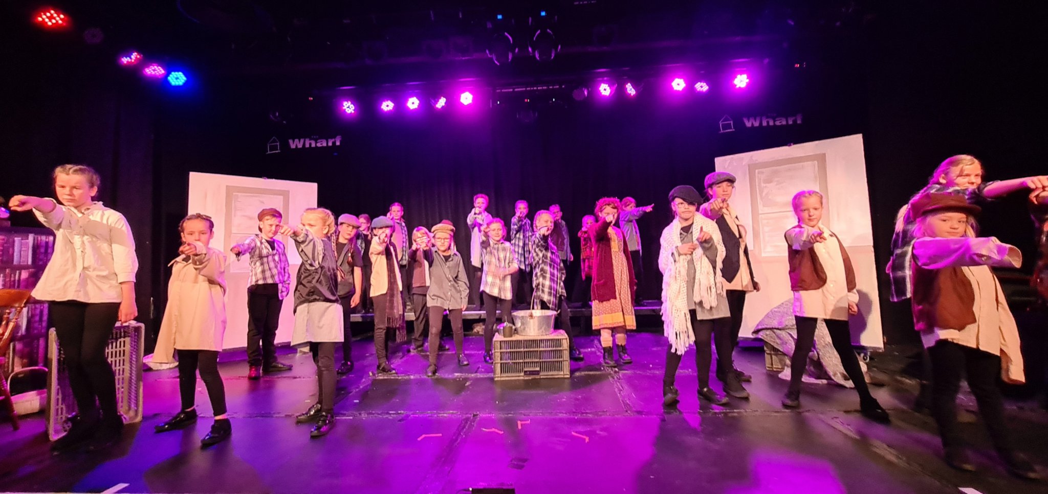 Tavistock Children’s Theatre Club (TR2) cast of Annie who received a standing ovation at their final performance at the Wharf on Sunday night.