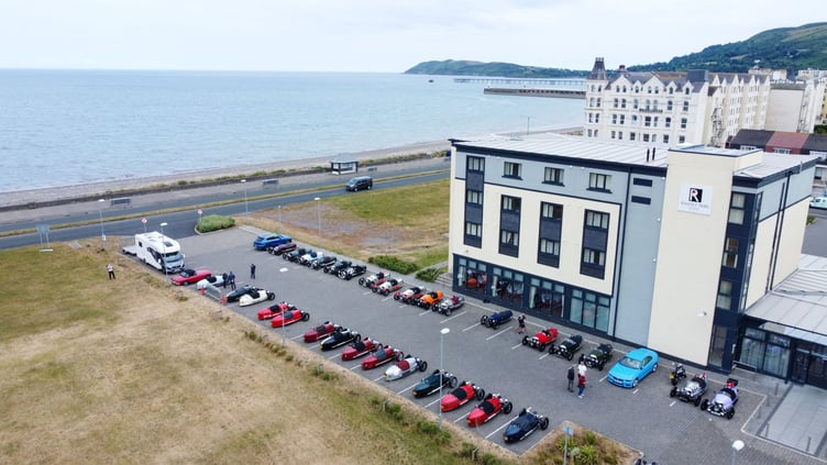 The Morgan Three-Wheeler Touring Group at the Ramsey Park Hotel. Photo by Callum Staley (CJS Photography)