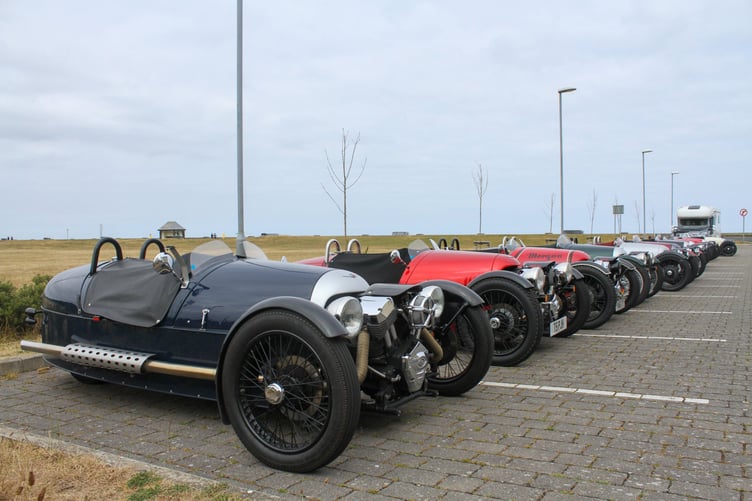 The Morgan Three-Wheeler Touring Group at the Ramsey Park Hotel. Photo by Callum Staley (CJS Photography)