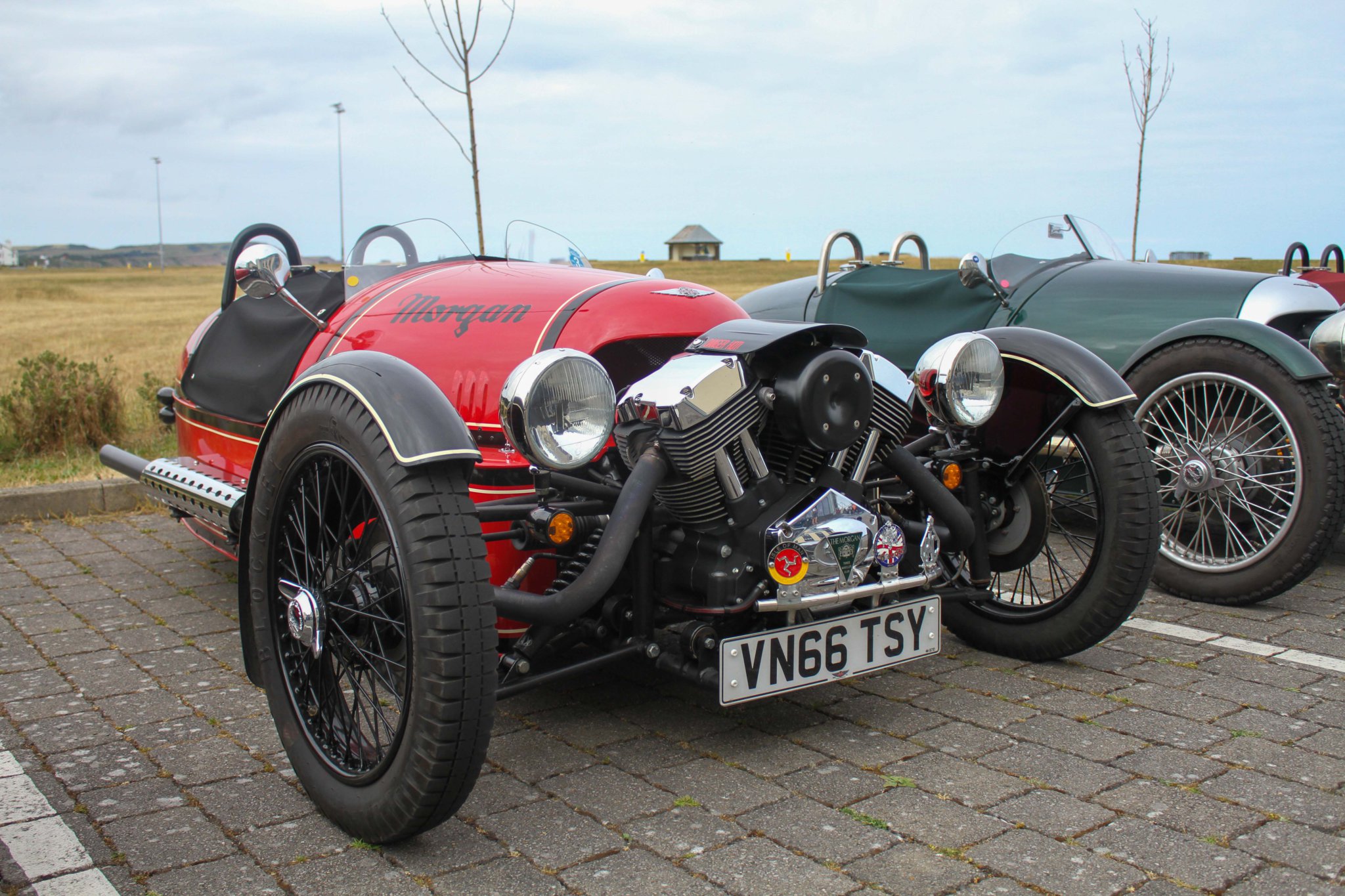 The Morgan Three-Wheeler Touring Group at the Ramsey Park Hotel. Photo by Callum Staley (CJS Photography)