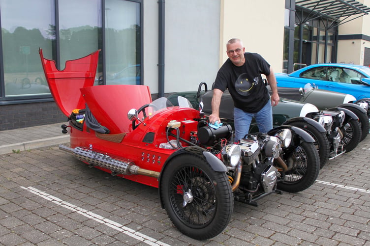 Calum Fraser visiting the Island as part of the The Morgan Three-Wheeler Touring Group. Photo by Callum Staley (CJS Photography)