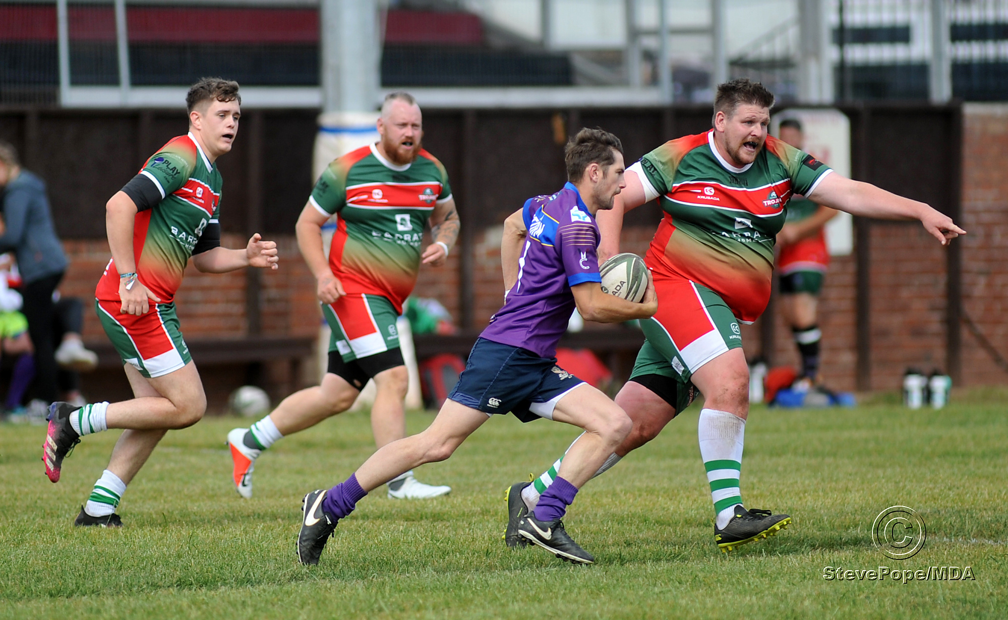 Action from the South West Rugby League clash between Teignbridge Trojans and Tarka Storm on Saturday.