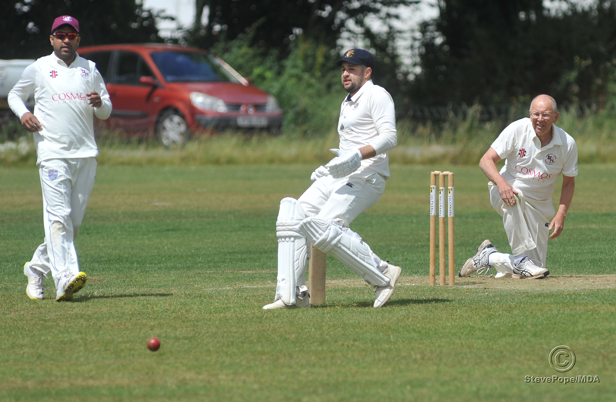 Action from the Devon Cricket League B Division clash between Chudleigh and Dartington & Totnes on Saturday.