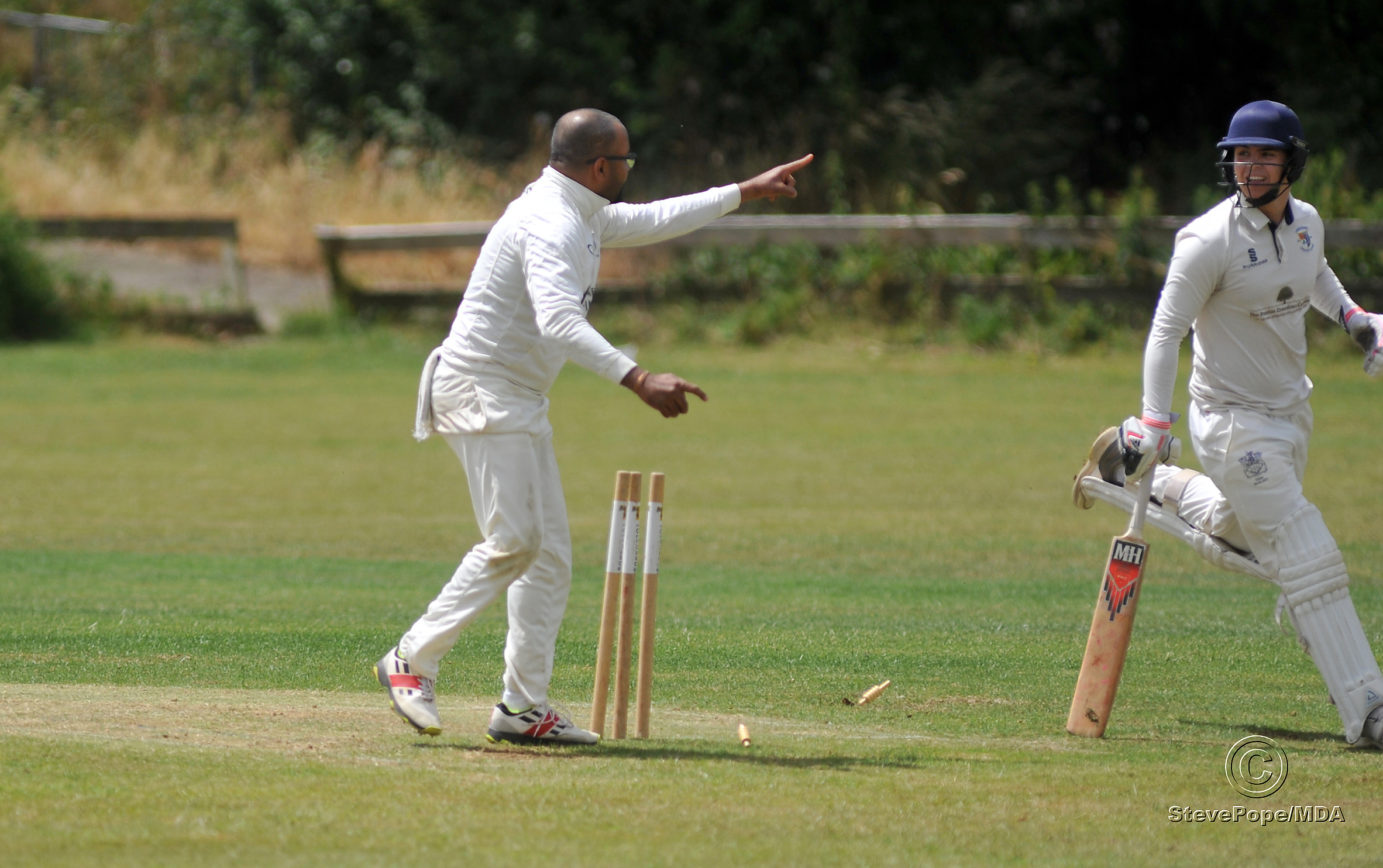 Action from the Devon Cricket League B Division clash between Chudleigh and Dartington & Totnes on Saturday.