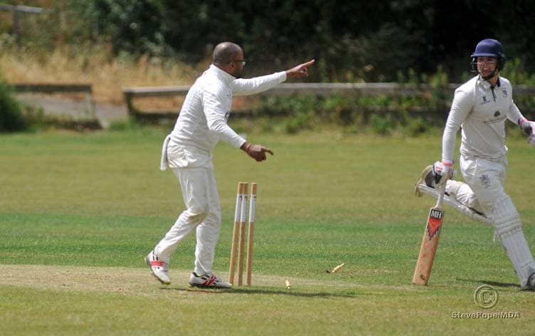 Action from the Devon Cricket League B Division clash between Chudleigh and Dartington & Totnes on Saturday.