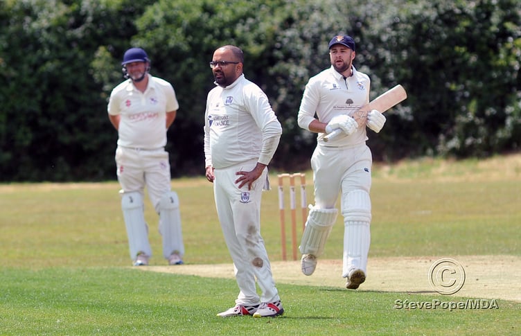 Action from the Devon Cricket League B Division clash between Chudleigh and Dartington & Totnes on Saturday.