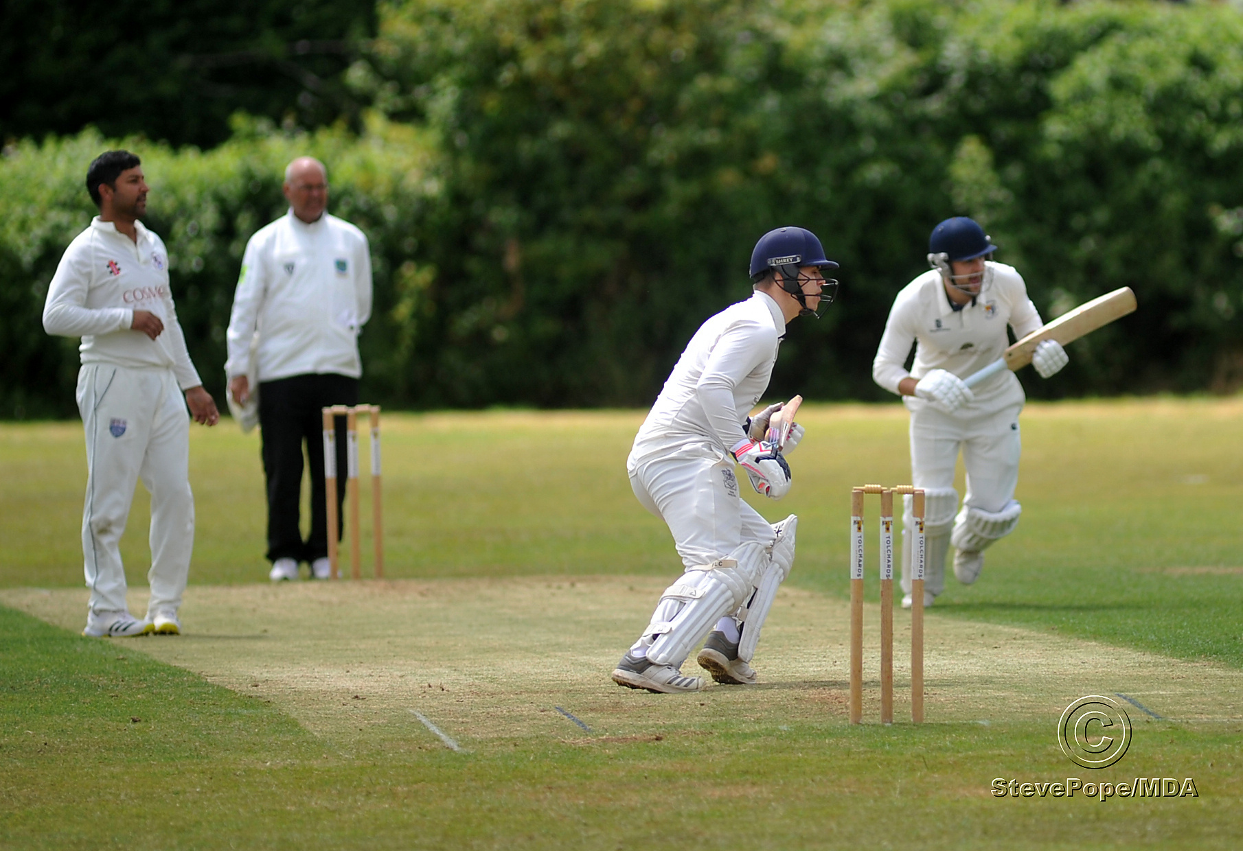 Action from the Devon Cricket League B Division clash between Chudleigh and Dartington & Totnes on Saturday.