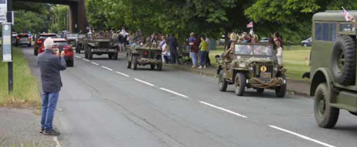 <p>The 2022 convoy passes The Butts in Alton</p>
