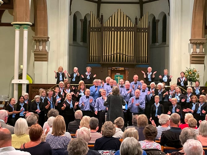 Farnham Voices Together choir sings at the Spire Church in Farnham on June 25th 2022.
