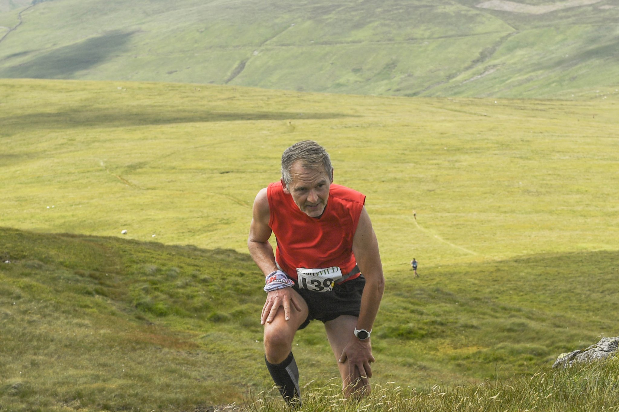 Now in his 50s, Lloyd Taggart is still extremely strong on the fells, as he demonstrated in Saturday’s Baldwin event (Photo: Philip Crowe)
