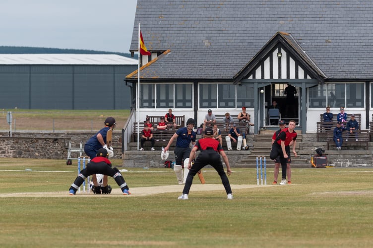 Nathan Williams sends in a delivery for the island’s under-17s team against MCC during the first game at King William’s College last Thursday (Photo: Robyn Ackron Photography)