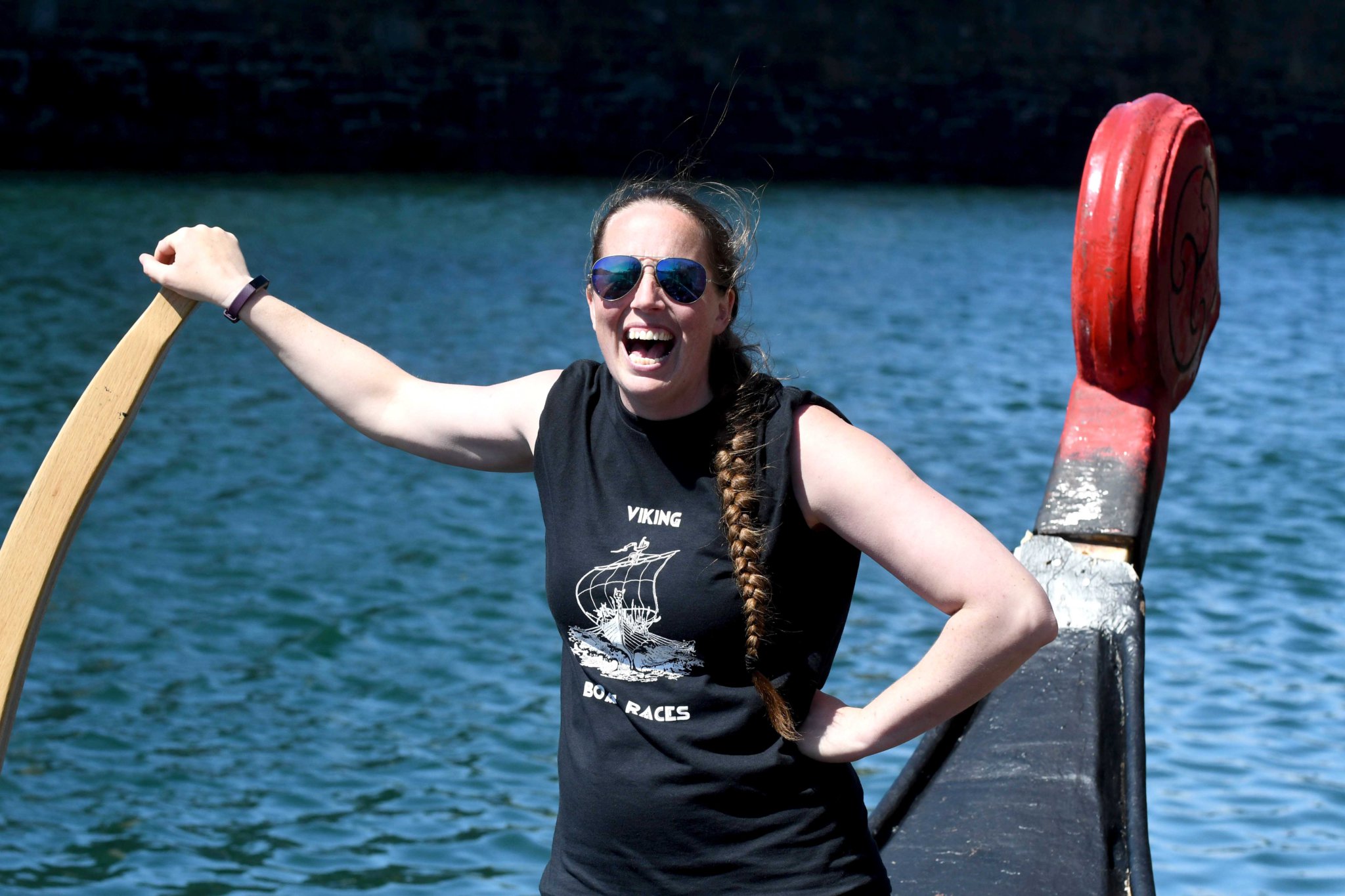 The 2022 Peel Viking Longboat Races - pictured is Debbie the Viking skipper