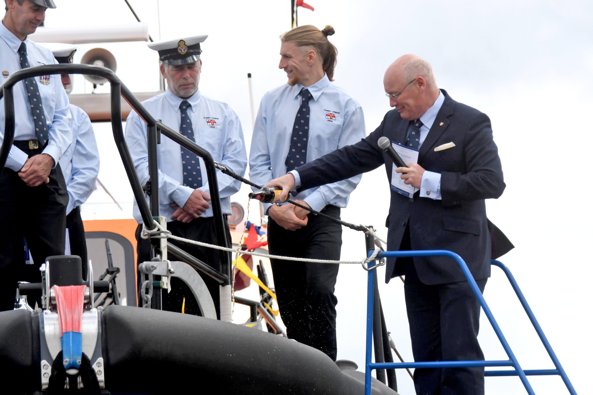 The naming ceremony and dedication of Ramsey RNLI lifeboat ‘Ann and James Ritchie II’ - the dedication of the lifeboat by Lieutenant Governor Sir John Lorimer