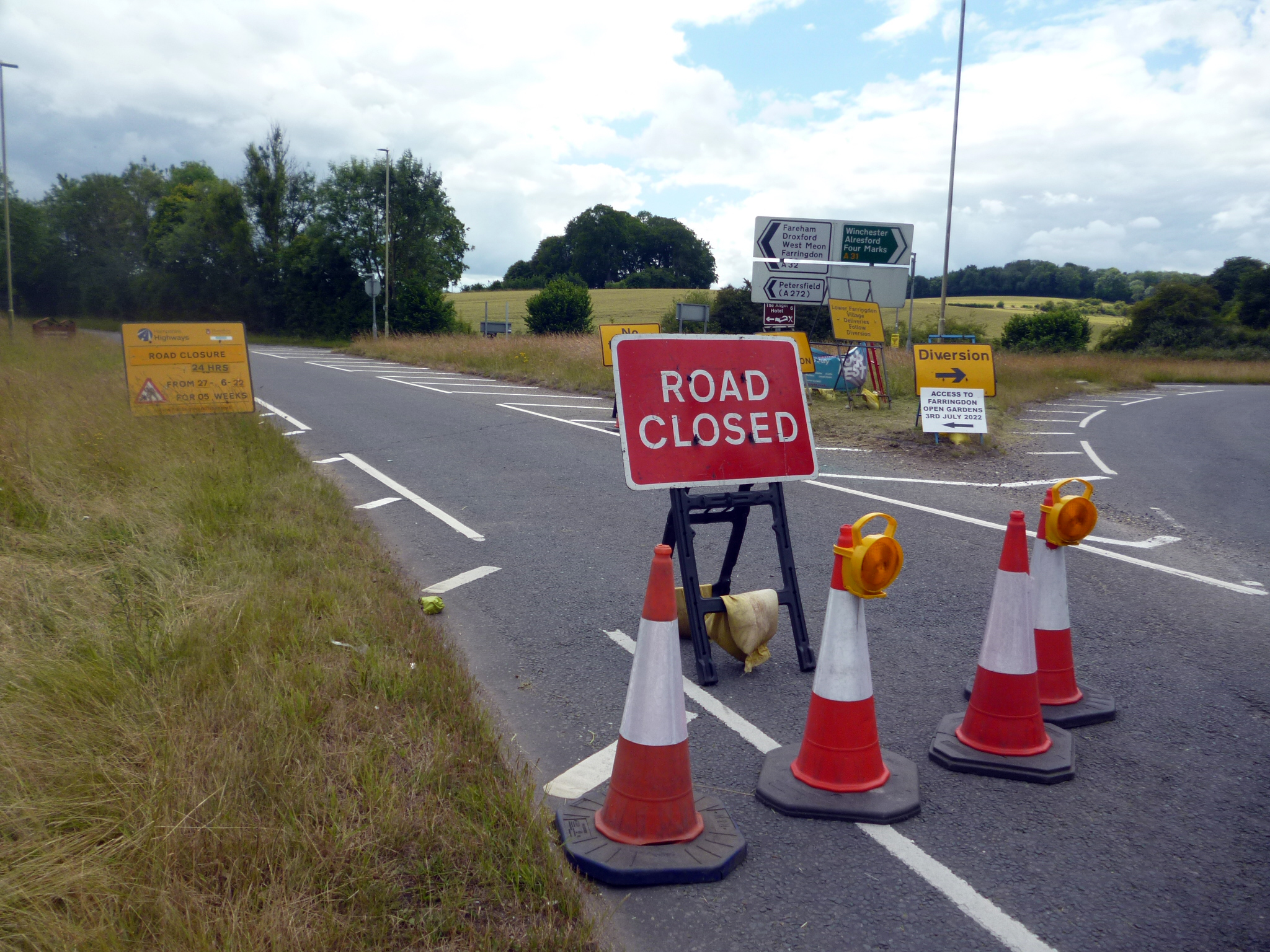 <p>Last summer the A32 exit from the A31 was closed for 15 weeks for flood prevention work in Lower Farringdon</p>