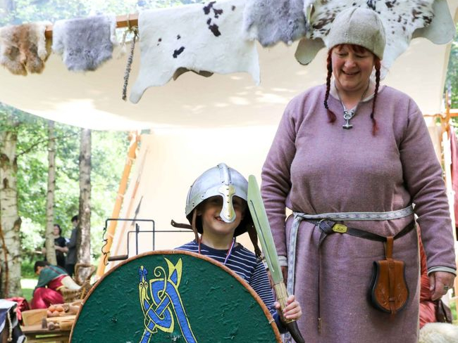 Jensen James at the Viking Village during Tynwald Day 2022. Photo by Callum Staley (CJS Photography)