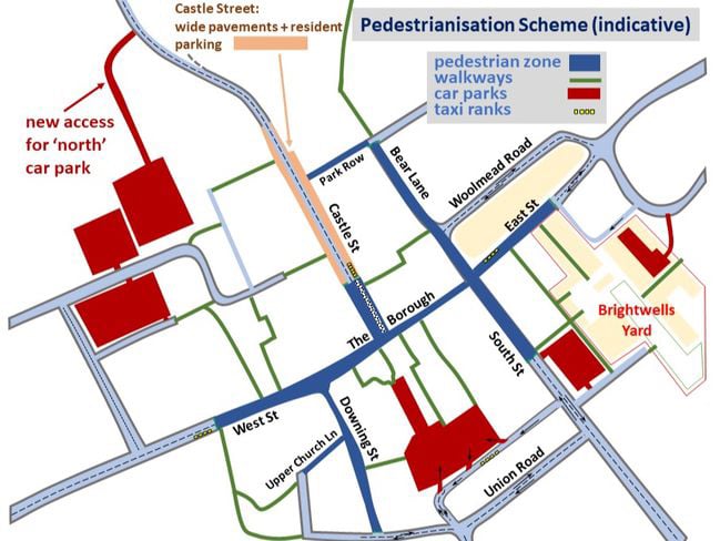 Former town council leader John Neale’s vision for a pedestrianised Farnham town centre