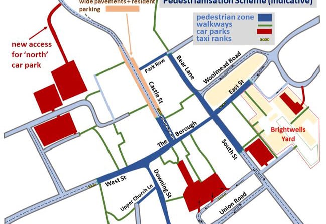 Former town council leader John Neale’s vision for a pedestrianised Farnham town centre
