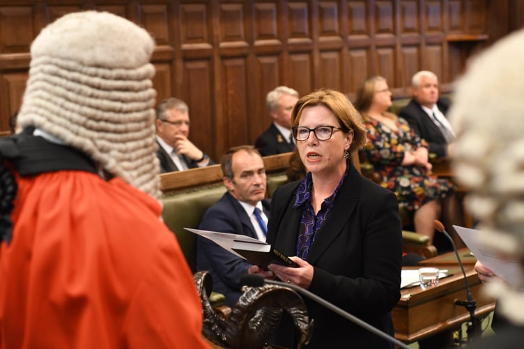 MHKs are sworn in during the first sitting of the new administration following the 2021 general election - Jane Poole-Wilson
