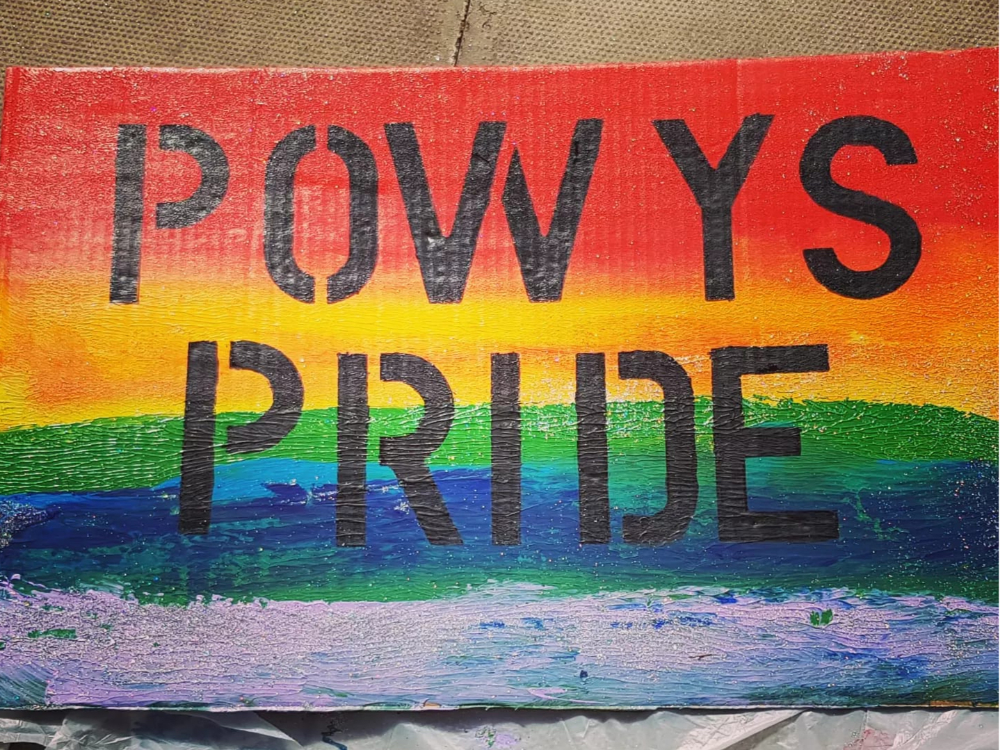 A placard for the event