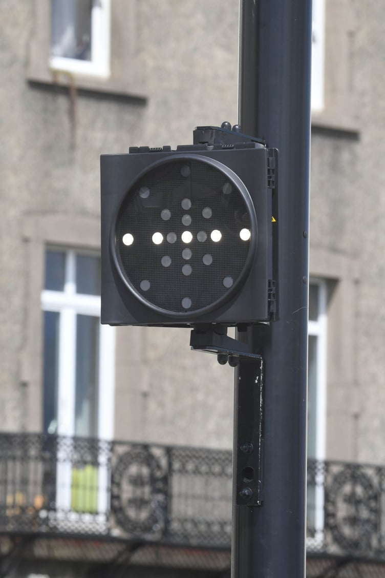 Horse drawn tram control lights on Douglas Promenade -