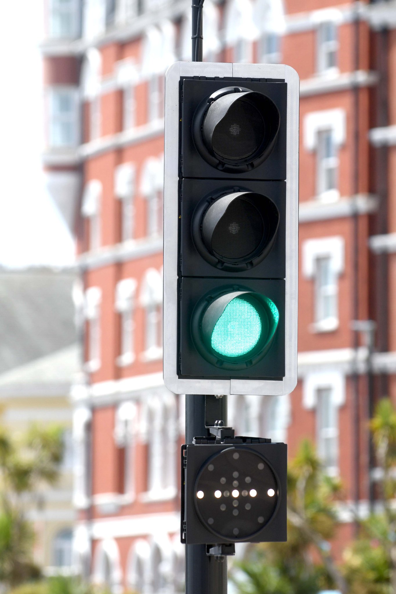 Horse drawn tram control lights on Douglas Promenade -