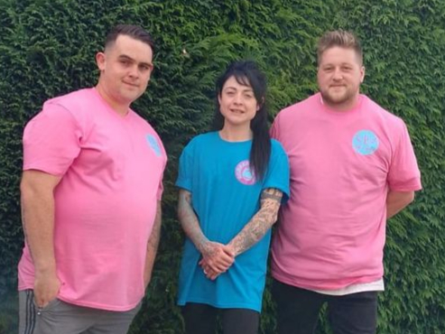 From left, Gareth Vaughan, Danielle Harris and Gez Whitney, who will be taking part in the event at Crickhowell Football Club
