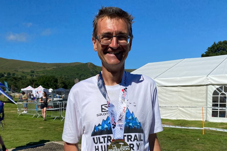 Balazs Pinter after completing his 24 hour run Aberystwyth Athletics Club 2022