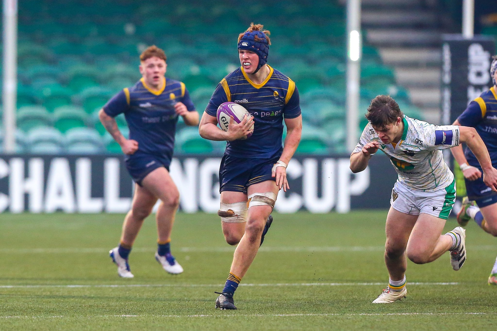 Theo Mayell of Worcester Warriors U18 carries - Mandatory by-line: Ryan Crockett/JMP - 15/01/2022 - RUGBY - Sixways Stadium - Worcester, England - Worcester Warriors U18 v Northampton Saints U18 - U18 Academy League