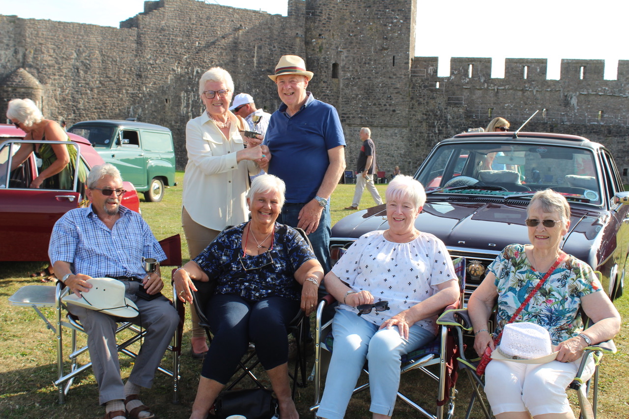 Town Walls Trust trustee Daphne Bush with John Griffiths and the Kilgetty party