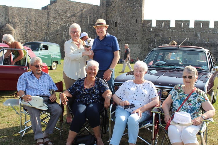 Town Walls Trust trustee Daphne Bush with John Griffiths and the Kilgetty party