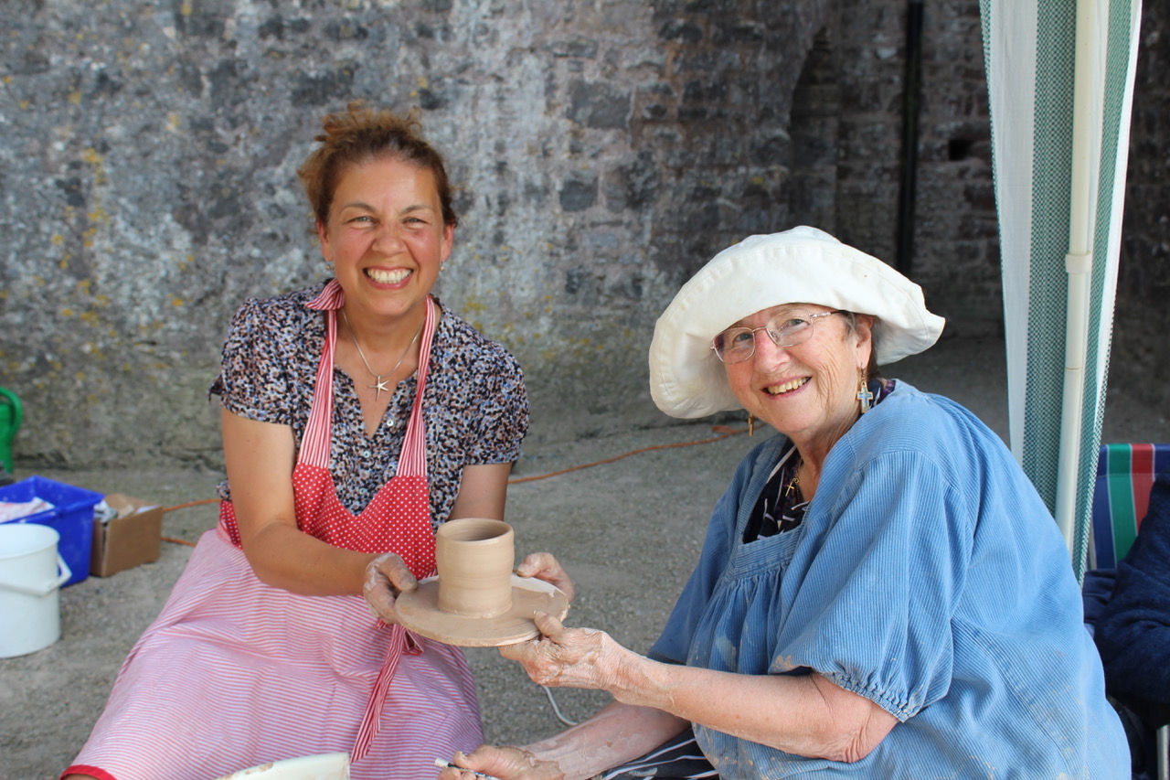 Potters Pattie Hogg and Debbie Vines.