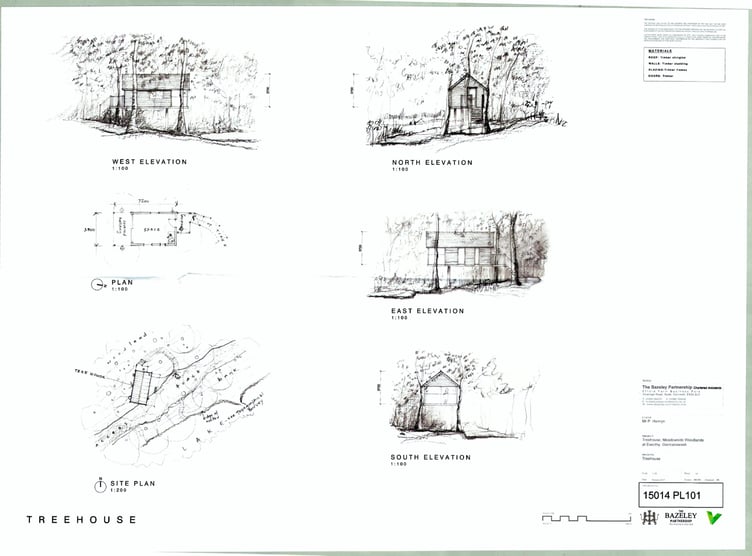 Treehouse near Bratton Clovelly plans