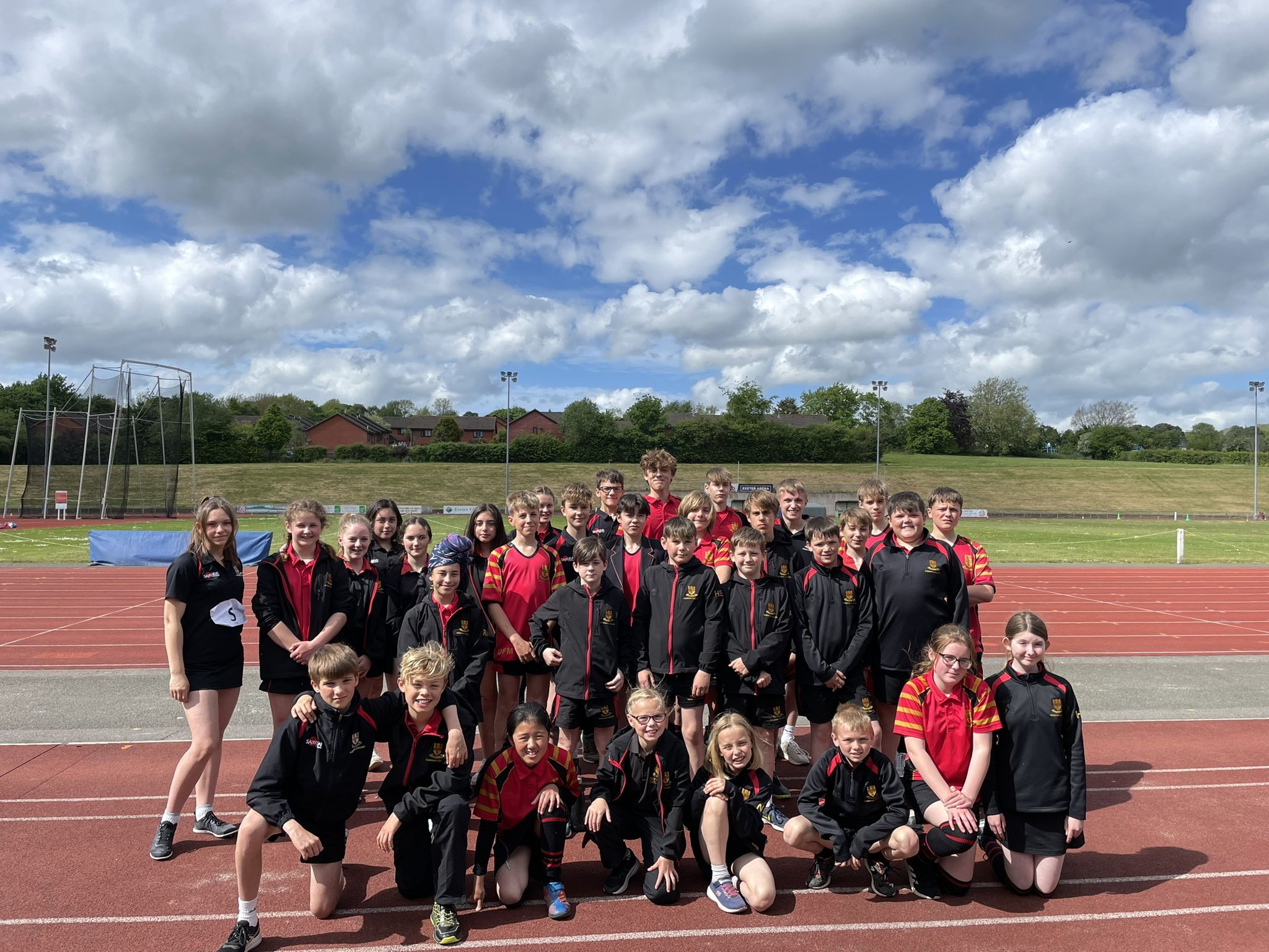 Shebbear College pupils at the ISA South West Track and Field Championships in Manchester.