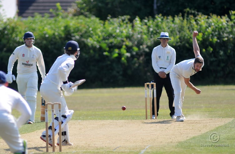 Action from the Devon Cricket League B Division clash between Chudleigh and Ipplepen on Saturday.