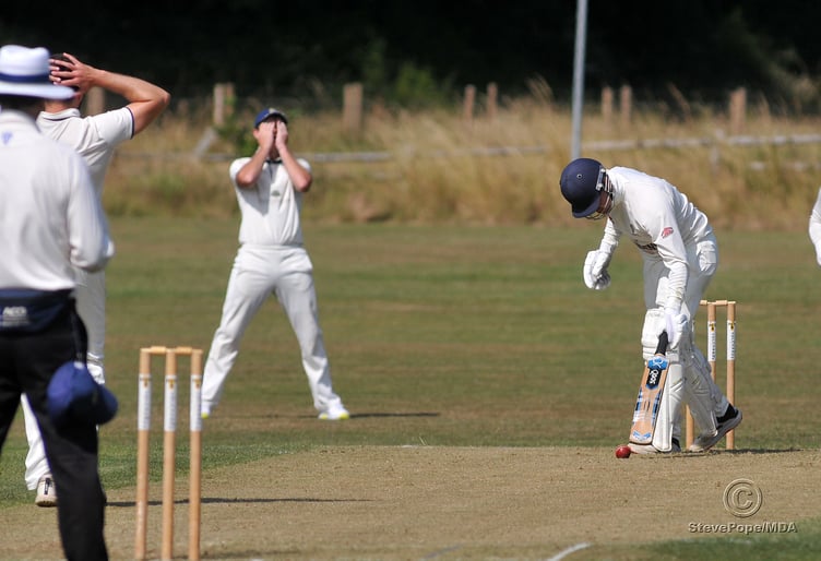 Action from the Devon Cricket League B Division clash between Chudleigh and Ipplepen on Saturday.