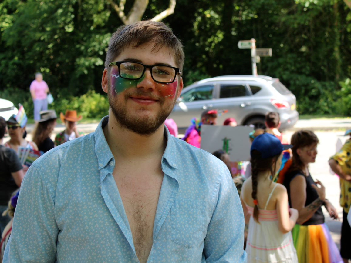 A member of the Powys Pride 2022 parade