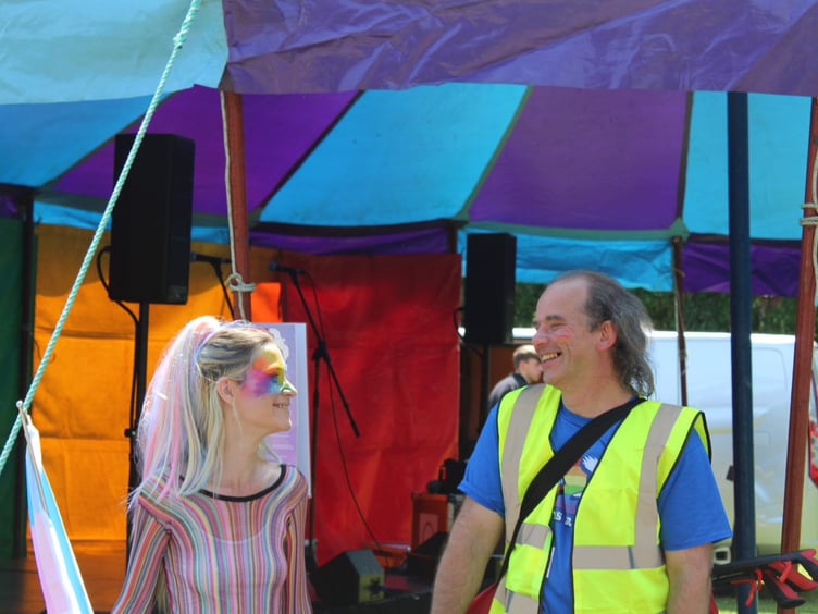 At the Powys Pride Stalls