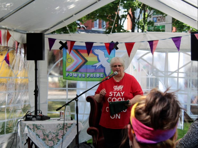 Famous historian and LGBTQIA+ speaker, Norena Shopland speaking at the event
