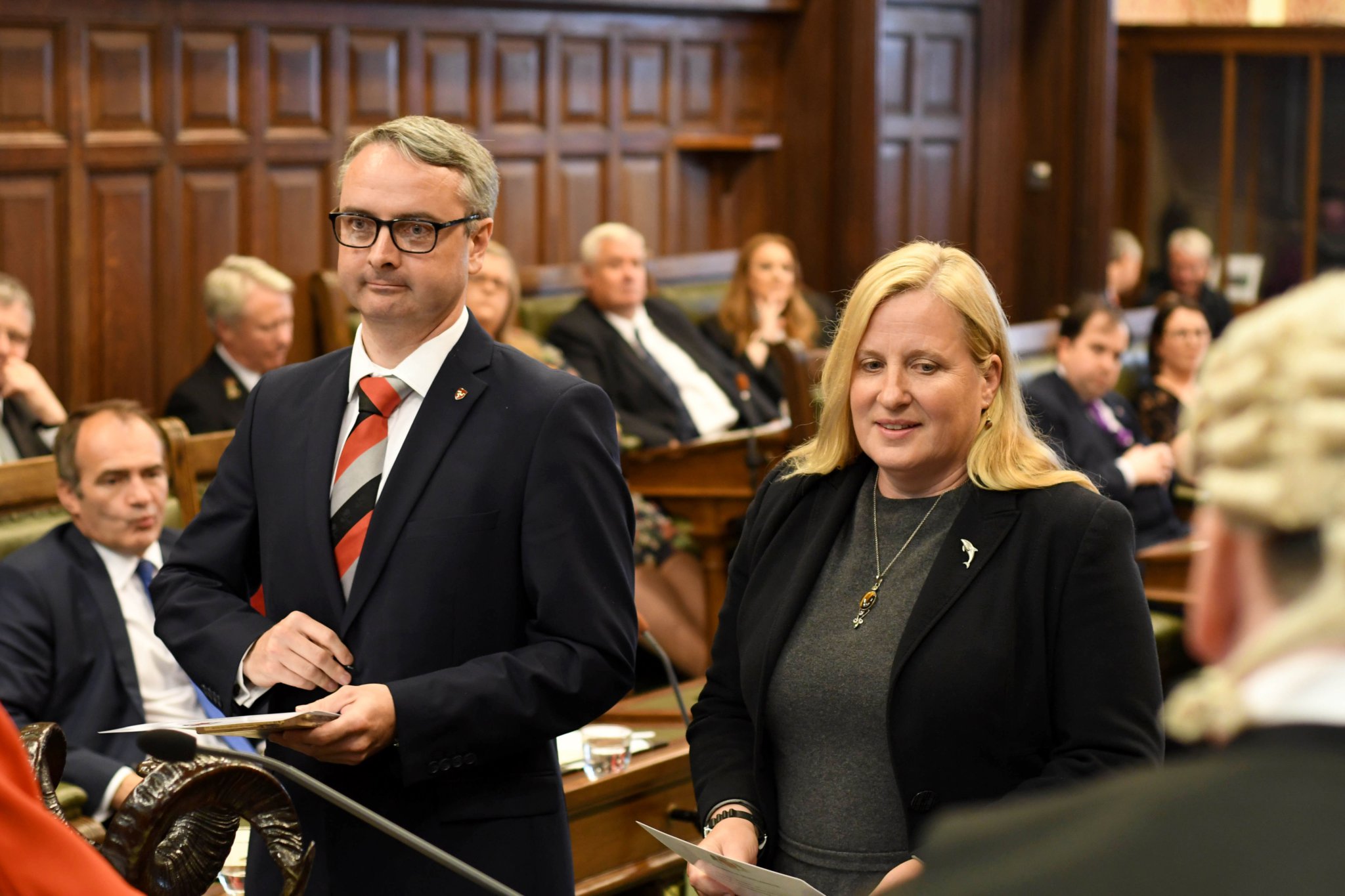 MHKs are sworn in during the first sitting of the new administration following the 2021 general election - Juan Watterson and Dr Michelle Haywood