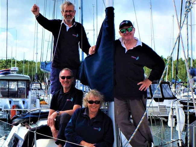 Sailability volunteers Sean Warnock (skipper), Steve Wooding, Phil Mutton and Kate Wyatt