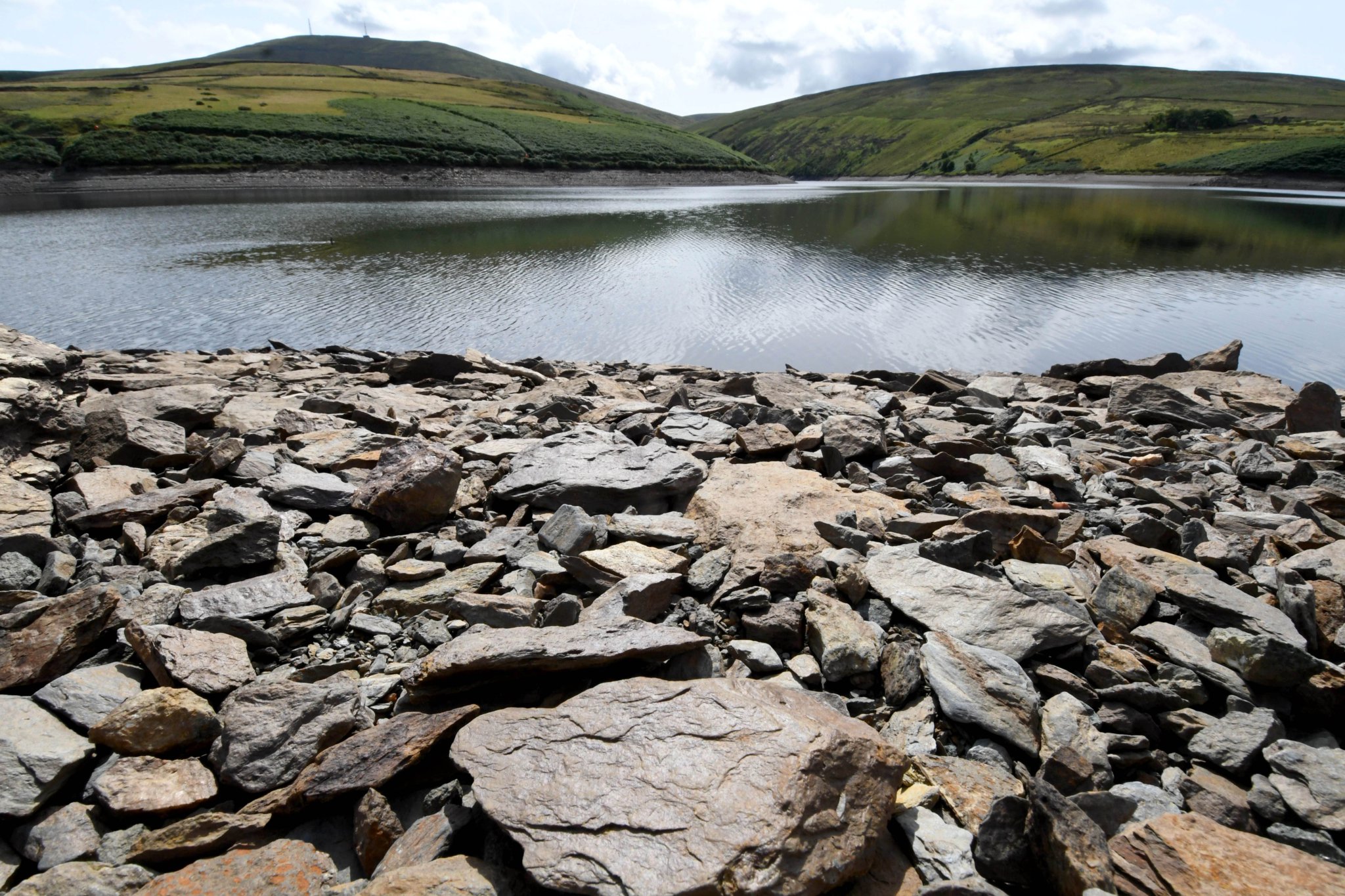 Low water levels at Sulby reservoir - an island-wide hose pipe ban will come into effect on Friday, July 29