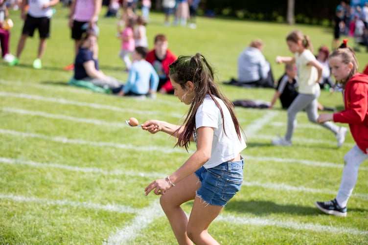 Egg and spoon race at Noble's Park Fun Day