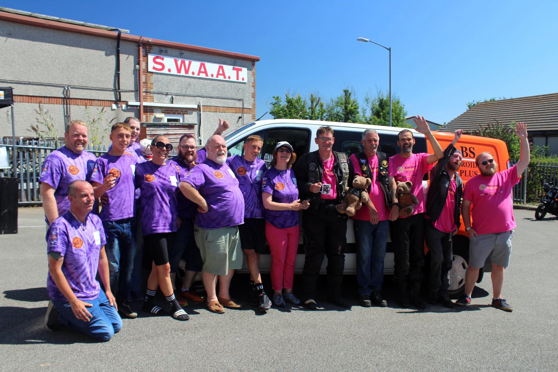 Stuart Morrissey and his support team arrive at the factory