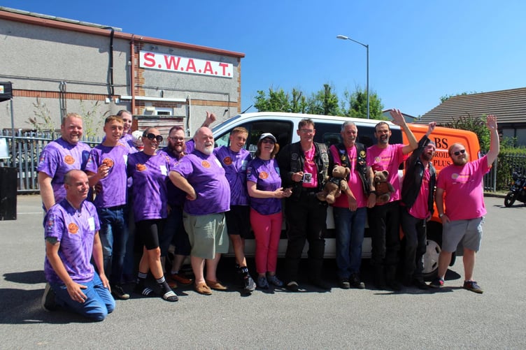 Stuart Morrissey and his support team arrive at the factory