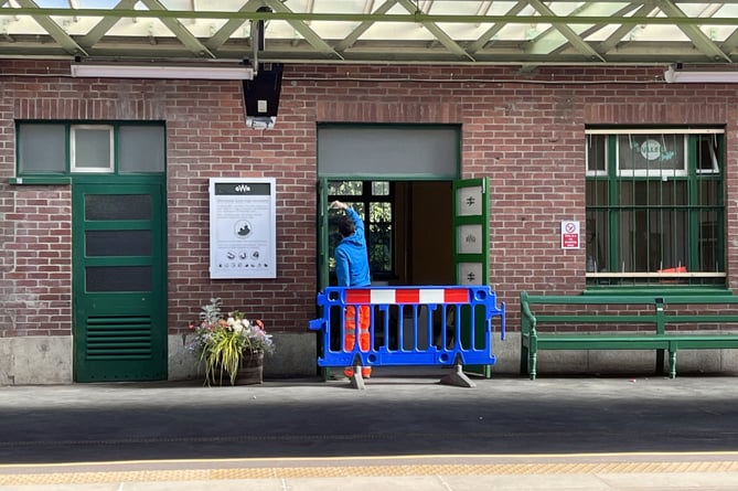 A workman helping to refurbish the station’s cafe