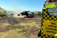 FIRE UPDATE: pictures of combine harvester blaze