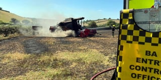 FIRE UPDATE: pictures of combine harvester blaze