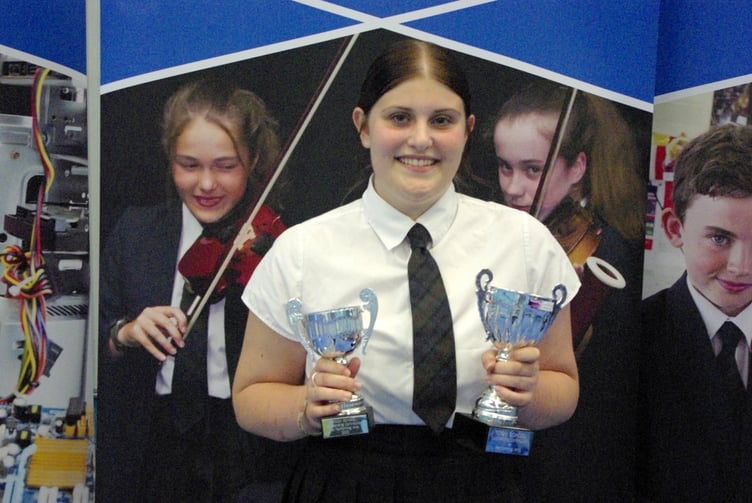 Ellen Mallett (Year 10), one of the winners of the ‘Outstanding Contribution to Performing Arts’ award
Picture: Teign School
